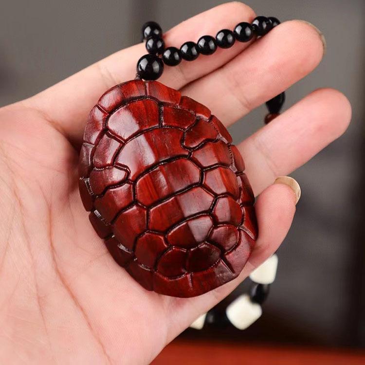 Sandalwood Pixiu Handheld Carved Pendant Ornament - Douyin Craft Gift