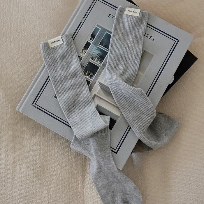Daily Middle Ribbed Socks (4 Colors)