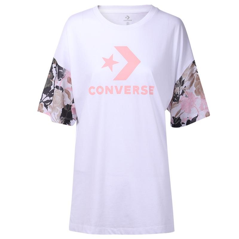 Converse T Shirts Women s White Crew Neck Moderate 10008128-A01 XL