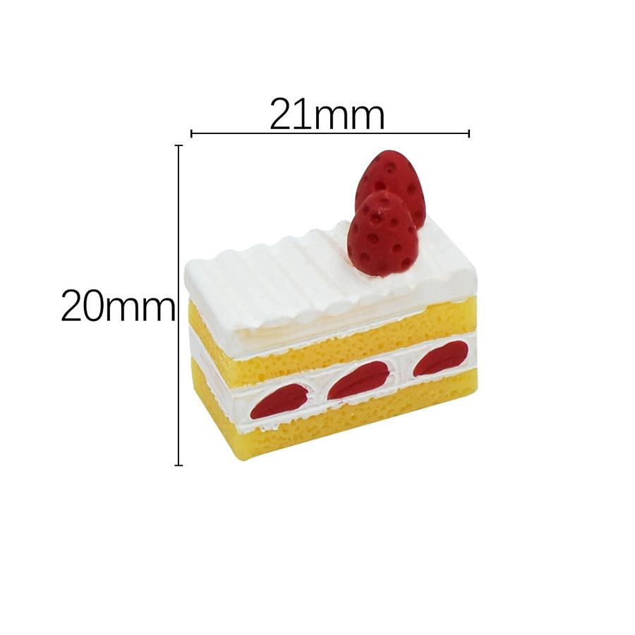 Hot Sale New 3d Artificial Mousse Crepe Cake Design Miniature Dessert Resin Charms for Keyring Bag Shoes
