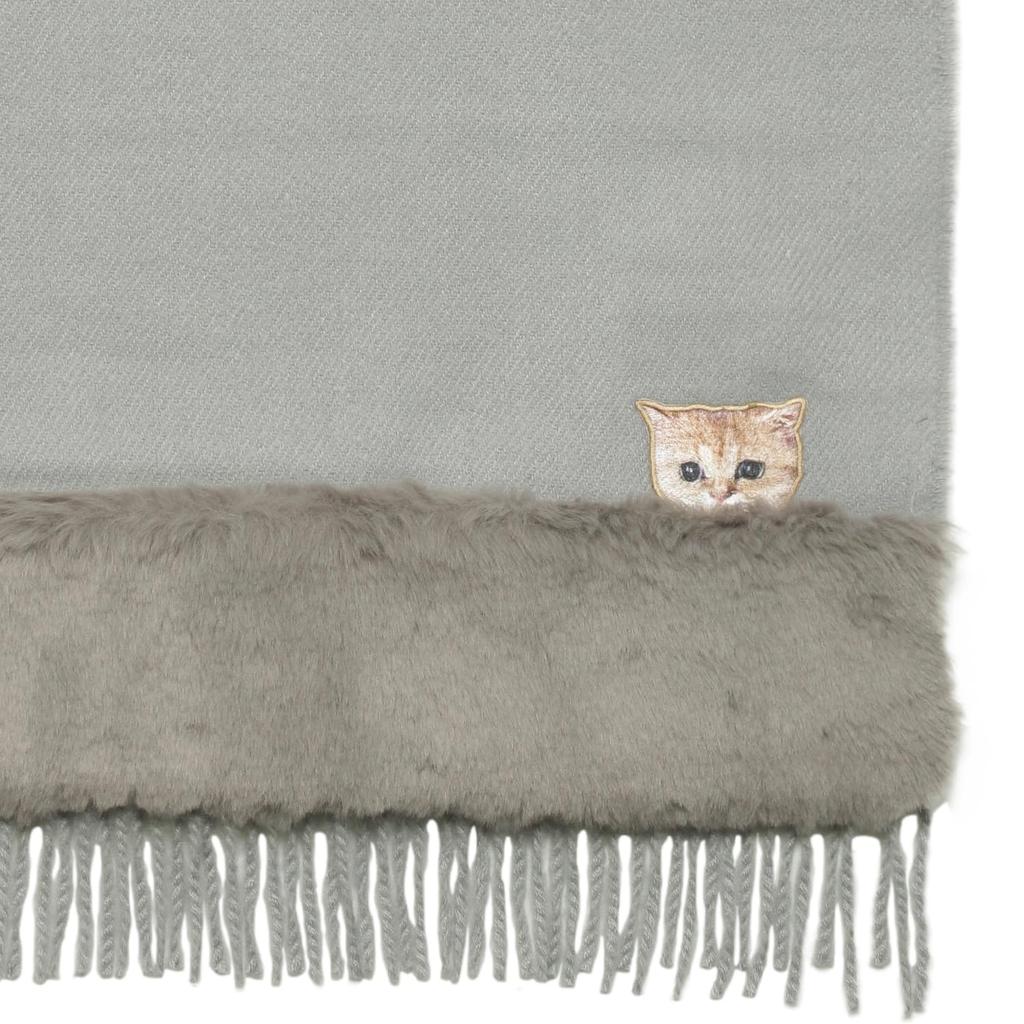 Paul Joe Fur Scarf Cat Motif Gray 44586 &