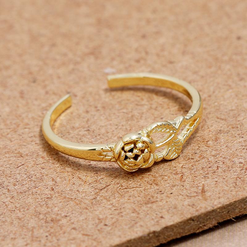Niche design Mori feathers rose gold ring women's light luxury cold wind versatile simple personality live ring