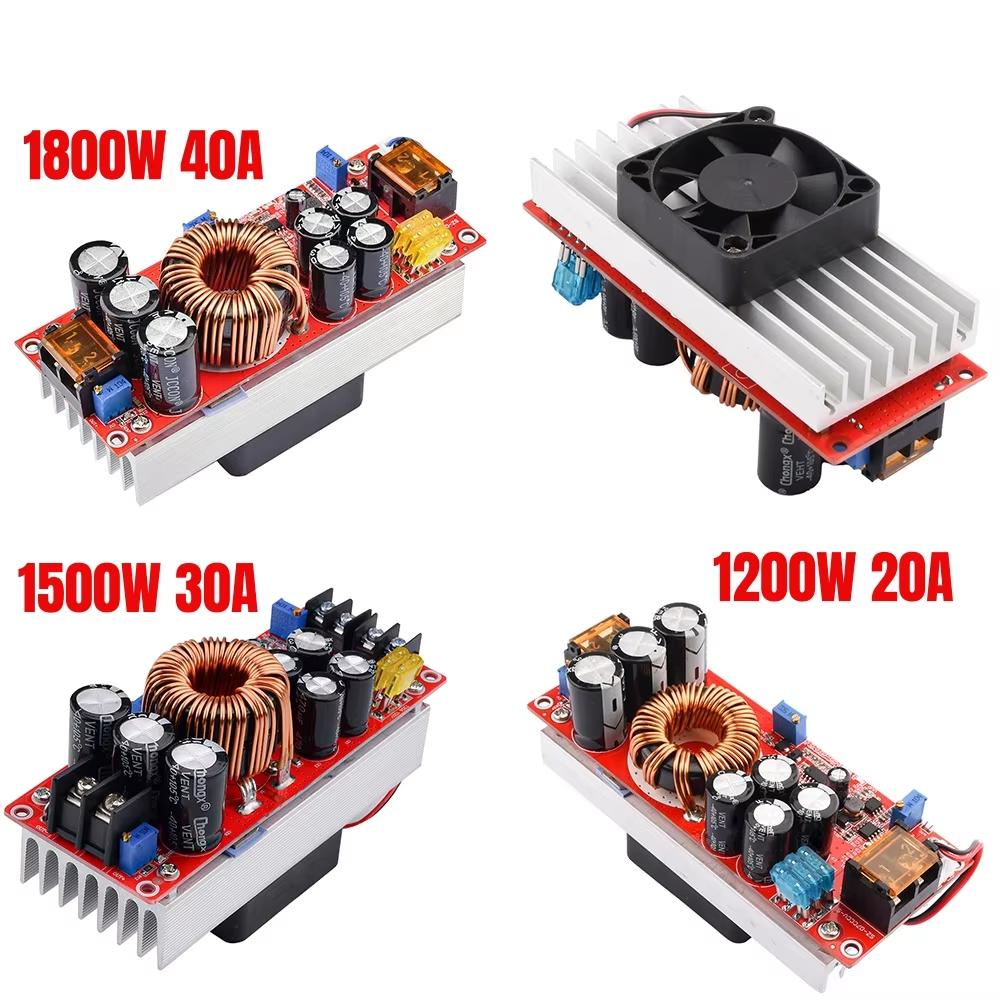 1200W/1500W/1800W 20A/30A/40A DC-DC Boost Converter Step Up Power Supply Module 10-60V to 12-90V Adjustable Voltage Charger