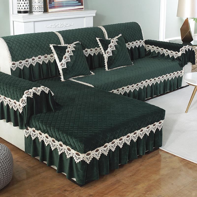 European Winter Plush Sofa Cushion Fabric Non-Slip Living Room Combination Sofa Seat Cushion Full Cover Fabric  Direct Sales