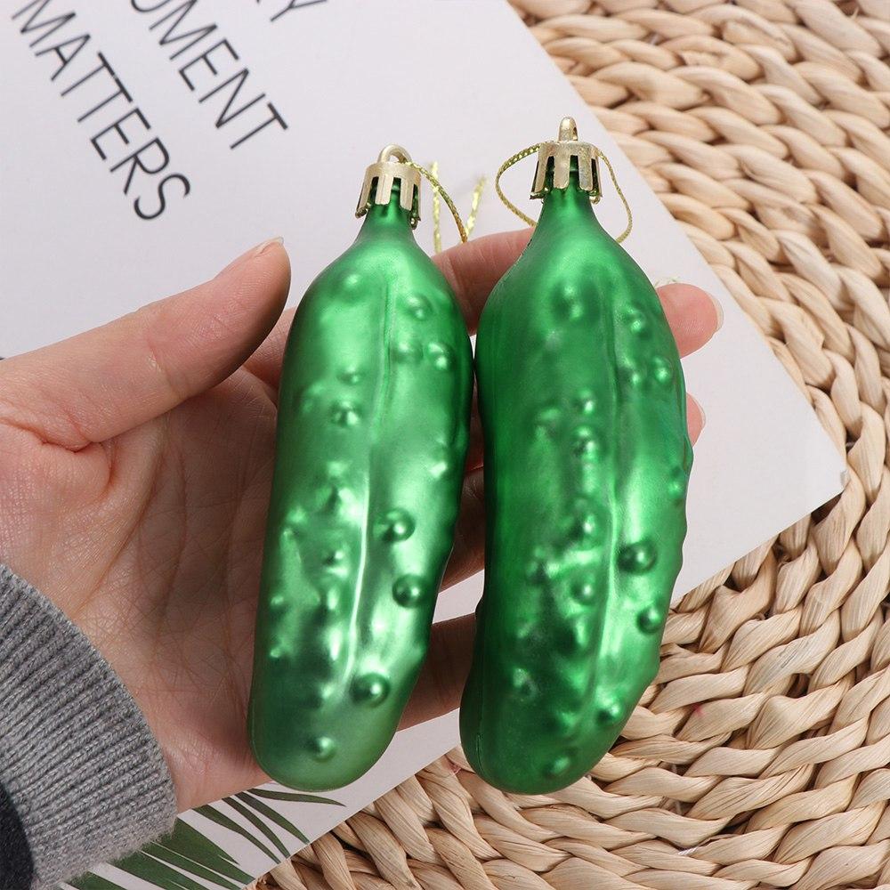 Reusable Christmas Cucumber Pickle Pendant Plastic Xmas Tree Ornaments  Merry Christmas Decorations