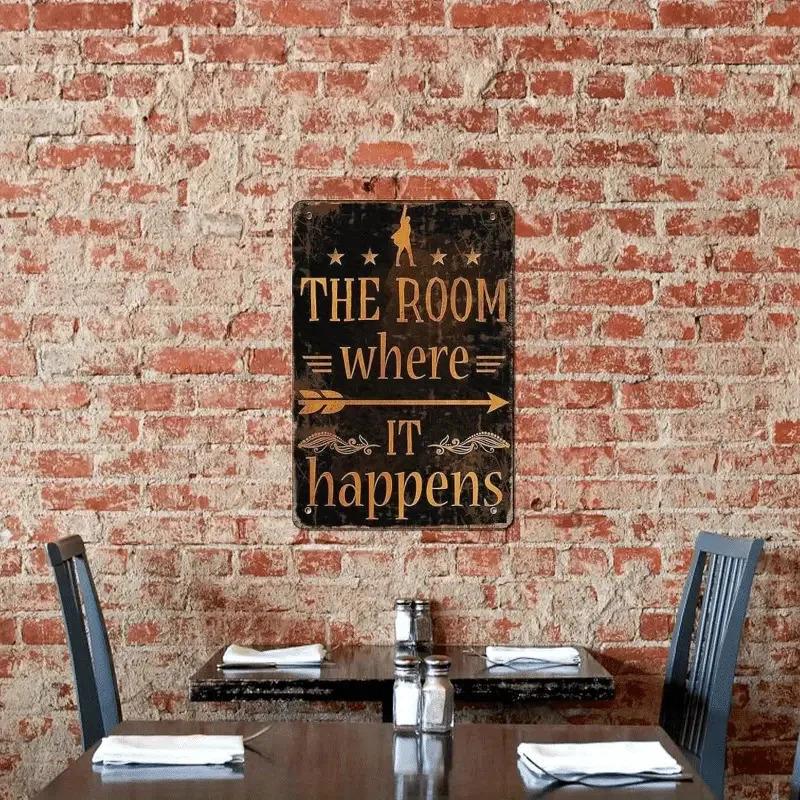 2D Flat 1pc Alexander Hamilton Inspired Metal Tin Sign The Room Where It Happens Frameless Wall Art Poster