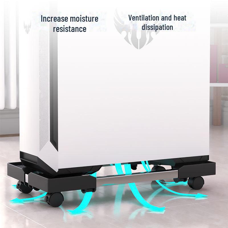 Universal Portable Computer Host Stand with Wheels, Moisture-Proof Elevated Design for Home or Office