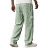 2026 Spring/Summer New Men's Solid Color Breathable Cotton-Linen Pocket Casual Trousers