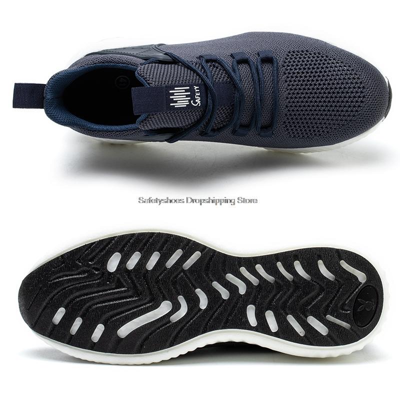 Fashion 2024 Summer NEW Safety Shoes Men Mesh Breathable Steel Toe Kevlar Midsole Puncture Proof Work Safety Boots Man Boots Flat Safeti