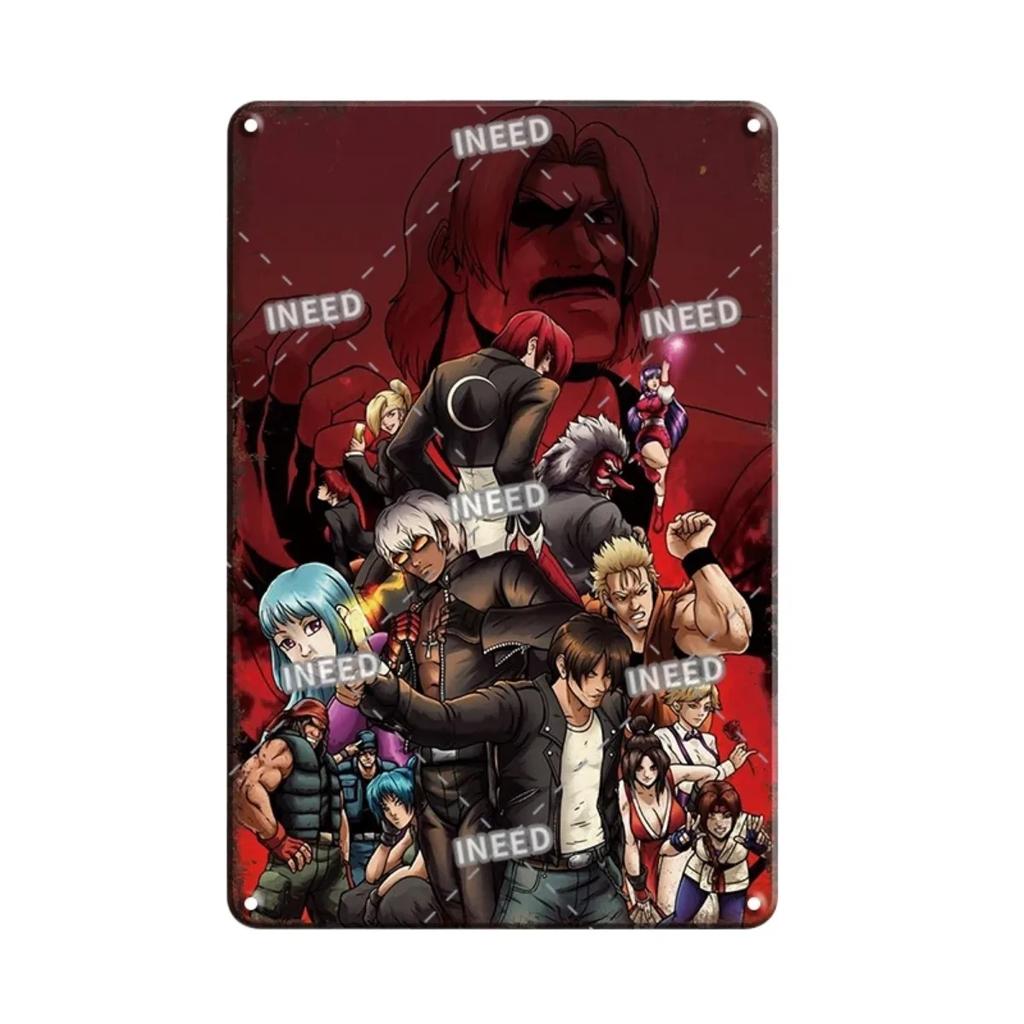 Vintage King Of Fighters Metal Tin Sign Classic KOF Game Poster Retro Gamer Room Decor Wall Art Plaques for Home Decor