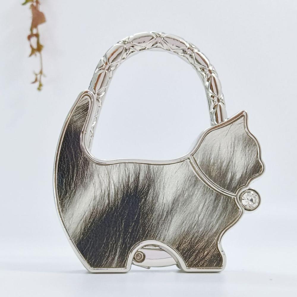 Fashion Leopard Print Cat Handbag Hook Portable Creative Table Hanger Durable Foldable Bag Hanger for Table