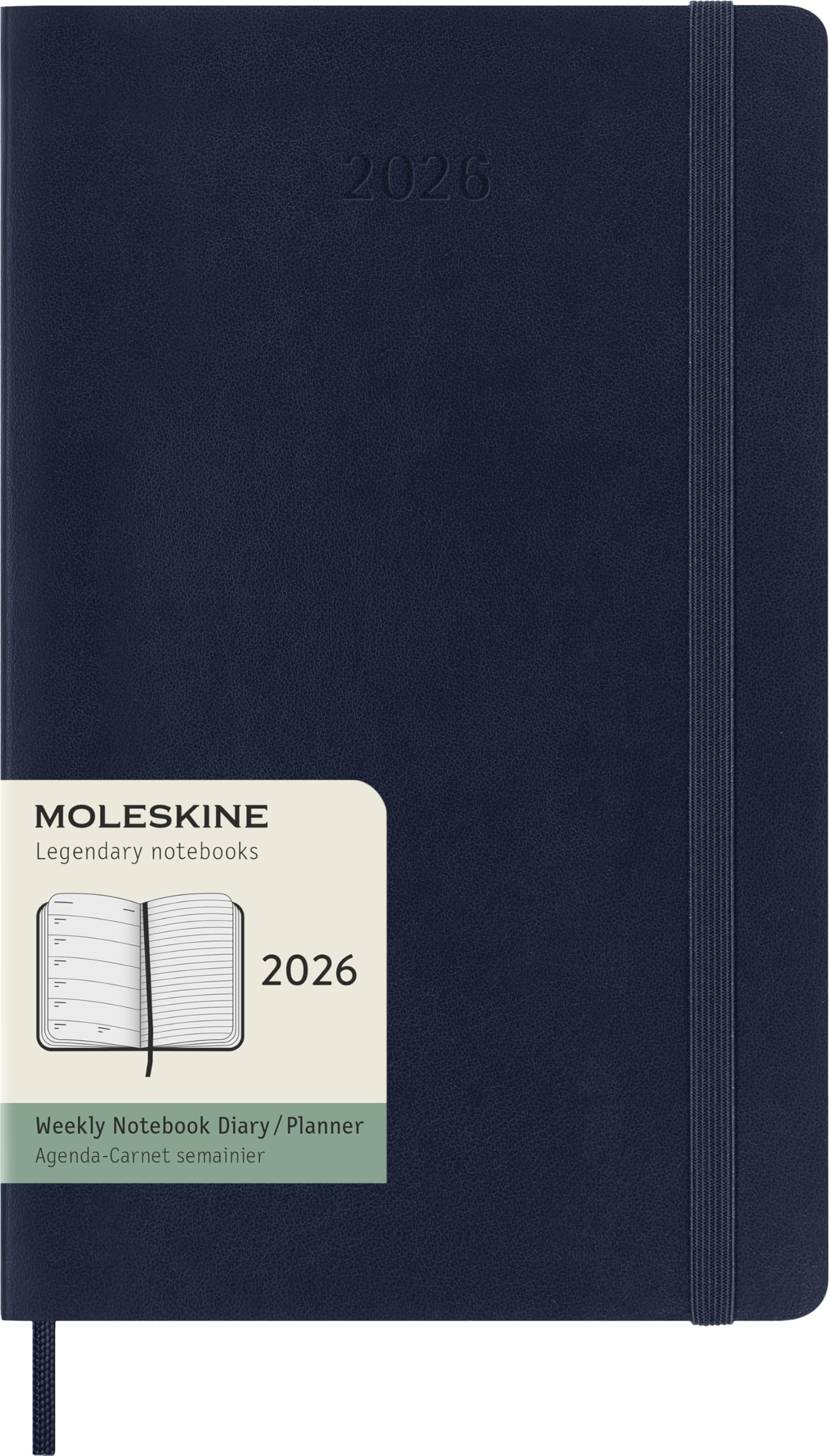 

Moleskine 2026 January Weekly Large Size x Soft Sapphire DSB2012WN3Y26 Planner, Start, 12-Month Diary, (13cm 21cm), Cover, Blue,