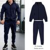 Men's Autumn and Winter Hooded Sweatshirt Zipper Loose Casual Long Sleeve Sweatshirt Pants Suit
