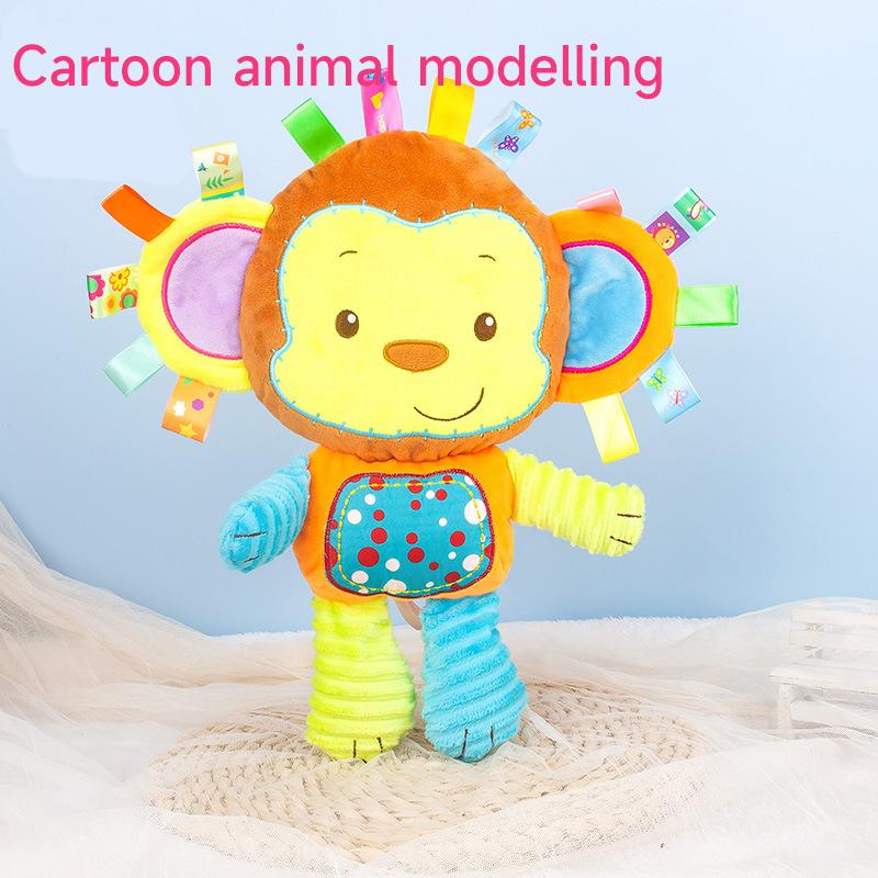 Baby Fill In Soft Plush Toy Cartoon Animal Elephant Monkey Plush Bell Rattles Toy Children Placation Toy Sleeping Companion Toys