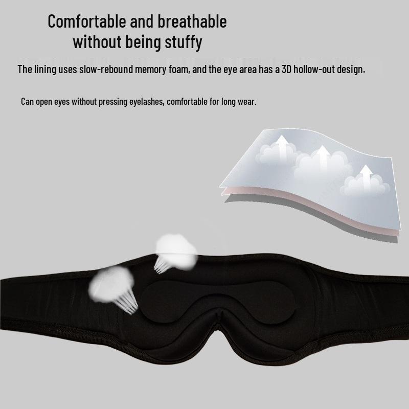3D Bluetooth Stereo Sleep Mask with Light Blocking & Eye Fatigue Relief
