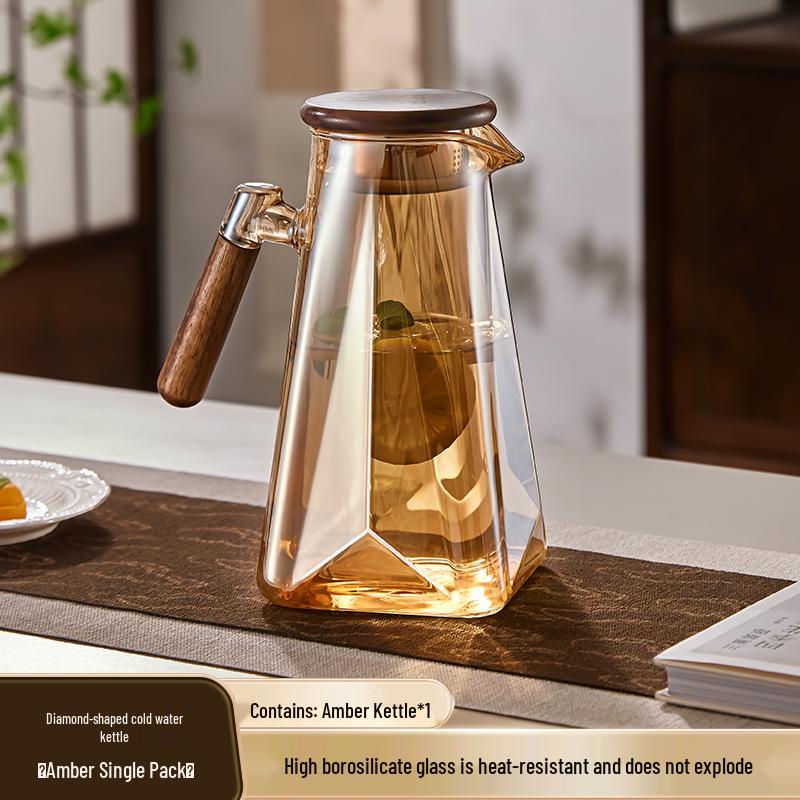 Yagang High-Temperature Resistant Glass Kettle Set for Tea, Living Room Cold Water Kettle Cup Set