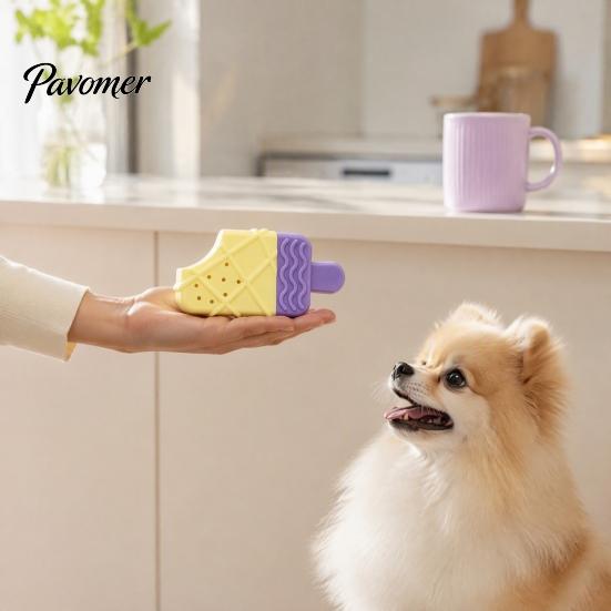 Flexible TPR Teeth Cleaning Toy Dog Cooling Chew Toy, Popsicle Ice Freezer Donut Shape Interactive Training Reusable Freeze for Summer Heat