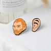 Van Gogh Whimsical Inspired Brooch Mini U Shape Design Creative Cartoon Accessory