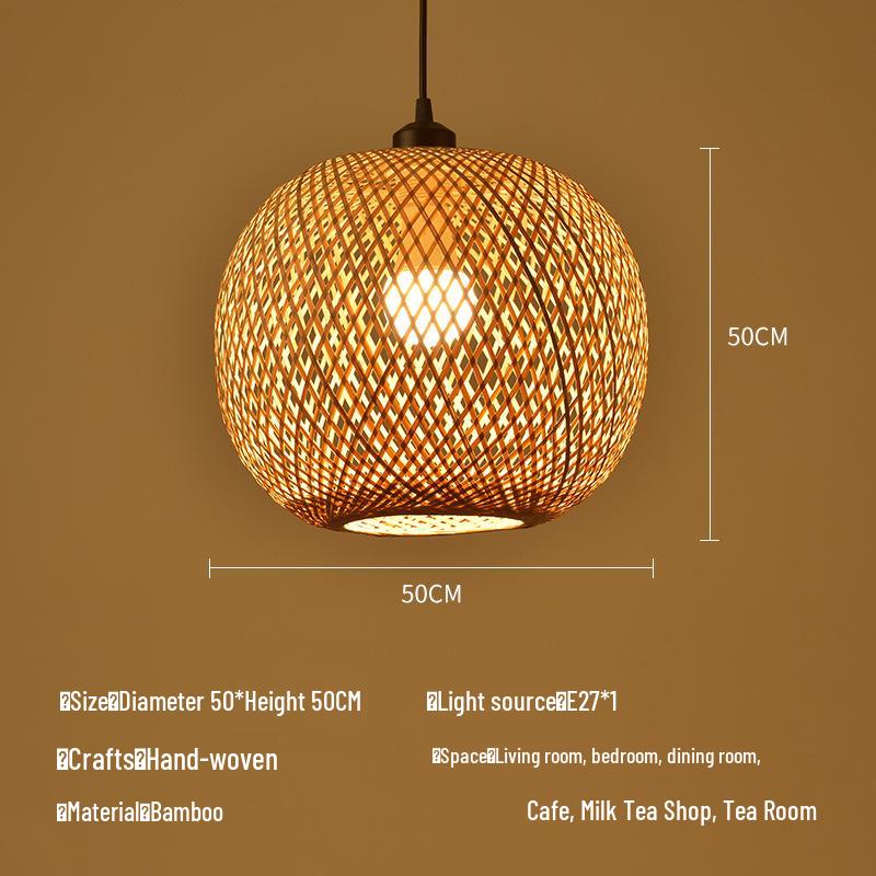 A8L Bamboo Pendant Lamp: New Chinese Zen Style, Rattan Woven Design, Ideal for Tea Rooms, Dining Areas & Teahouses with Japanese Antique Touch.