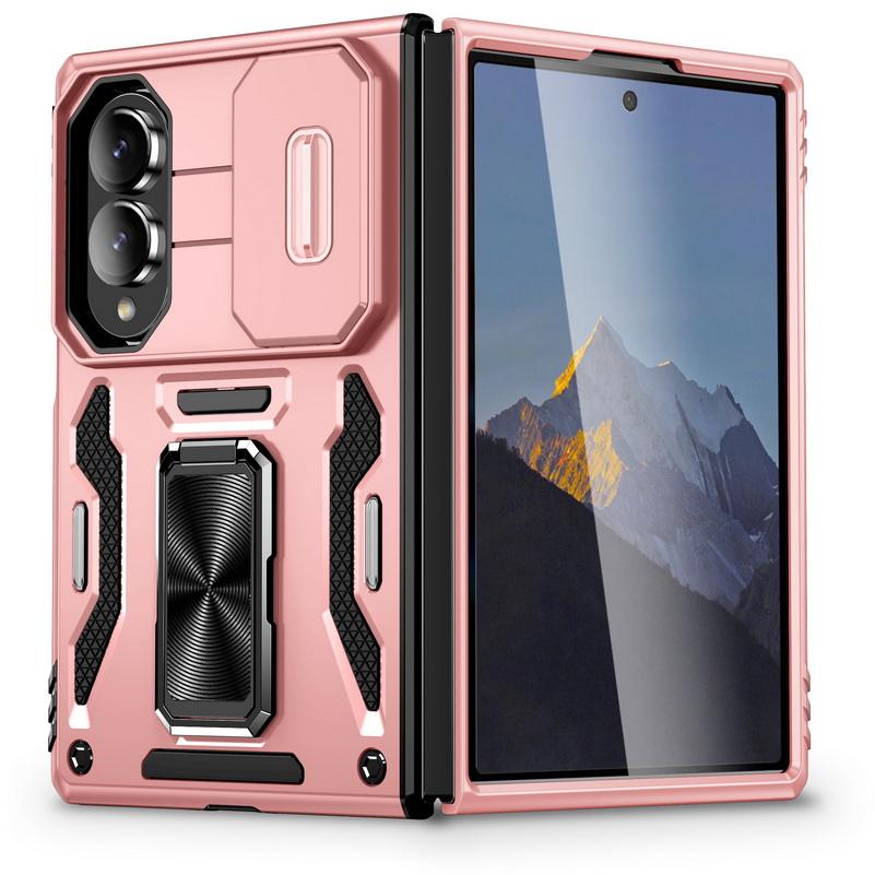For Samsung Galaxy Z Fold 8 Ultra Case Armor Metal Ring Holder Slid Camera Protective Cover For Galaxy Z Fold 8 7 6 5 Funda