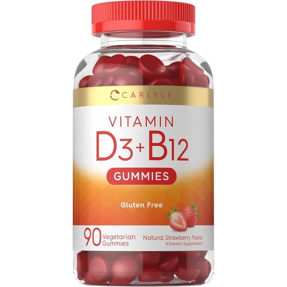 Vitam Vitamin D3 2000iu B12 200mcg High Dose 90 Jelly Strawberry Flavor Made in the USA Chewable 90 Tablets 1 pcs