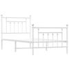 VidaXL Cadre de lit métal avec tête de lit-pied de lit blanc 90x190 cm 353596