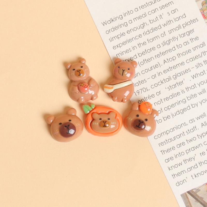 10 stk/sett Capybara Resin Tilbehør Barnas DIY Tilbehør Hjemmedekorasjon Små Ornamenter