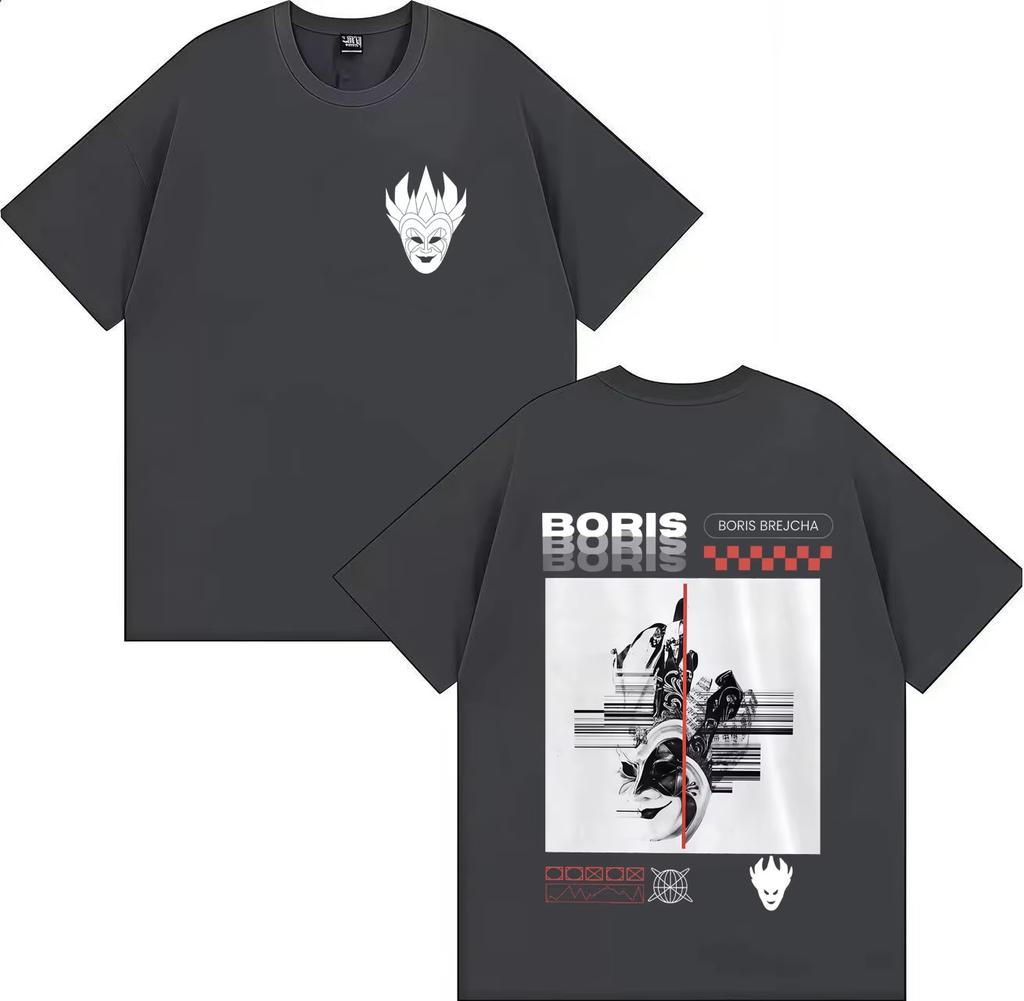 De 2026 Boris Brejcha Reflection Tours Meest Verkochte Gotische Mannen en Vrouwen Zomer Puur Katoen Bedrukte T-shirts Ins