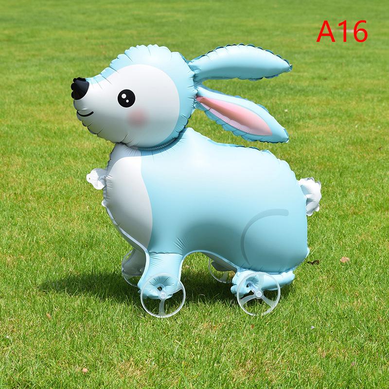 4D Cartoon Foil Balloons Elephant Stand Walking Balloon With Wheel For Kids Birthday Party Decoration Baby Shower