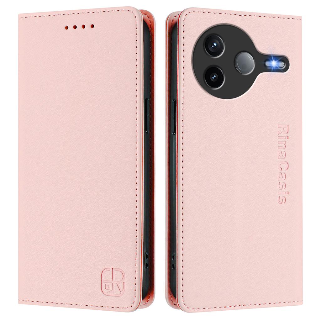 For Xiaomi Poco F7 5G Leather Case RINACASIS RC01 Phone Cover with RFID Blocking Wallet Stand