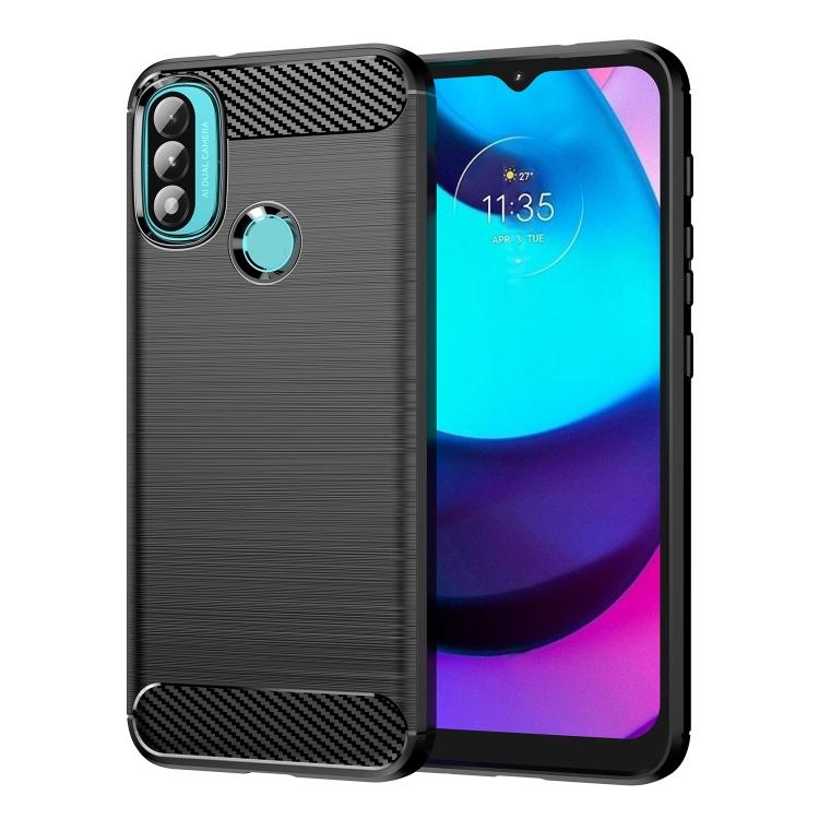 For Lenovo K14 Brushed Texture Carbon Fiber TPU Phone Case For Lenovo K14 чёрный
