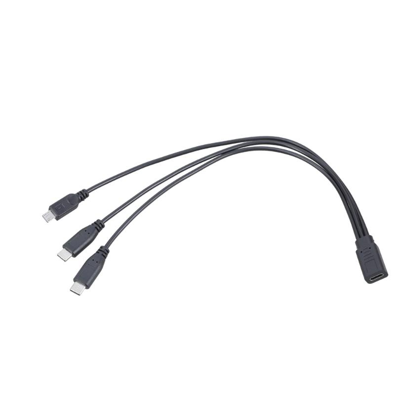 Cablu Splitter USB C Mamă la 2 USB Tip-C 5 Pini Tată Cablu Adaptor de Încărcare pentru Telefon Tabletă (Doar pentru încărcare)