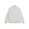 Pure Color Logo Embroidery Zip Jacket Men Jacket White AJDS351-1