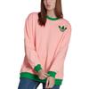 Adidas Originals Trefoil Sweatshirt Crew Neck Logo Print Pullover Long Sleeve Women Sweatshirt Pink IB2039
