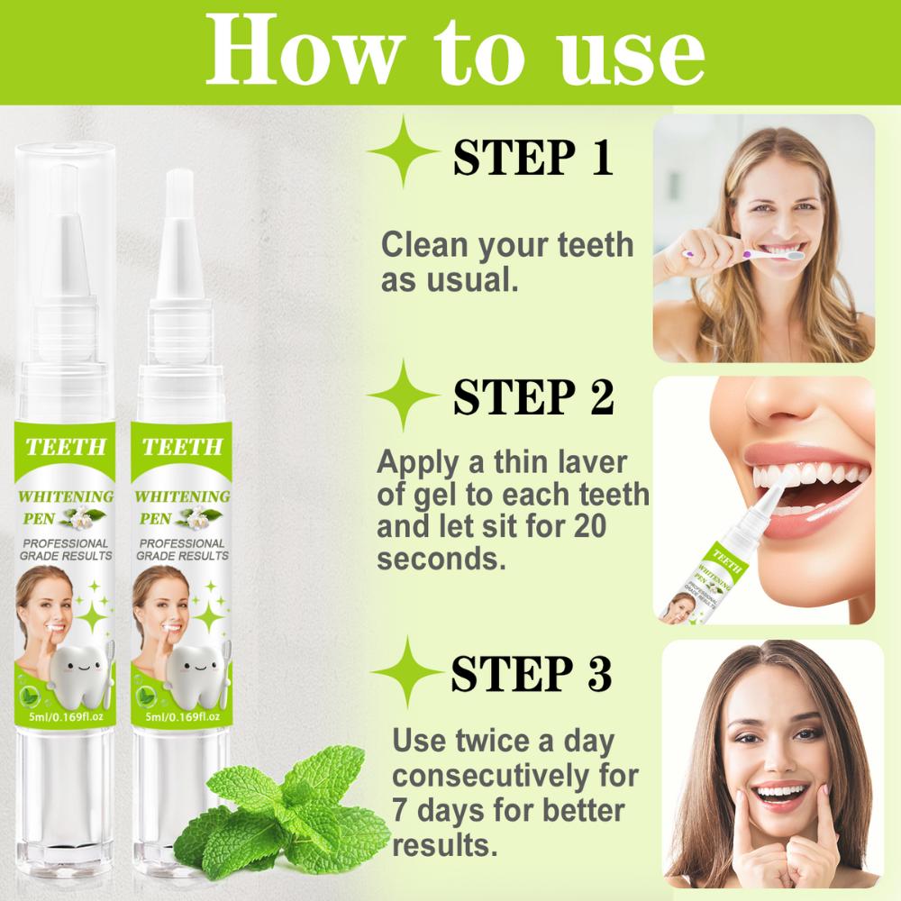15ml Teeth Brightening Pen-Whiter Teeth and Brighter Smile-Maintains Oral Hygiene and Keep Breath Fresh