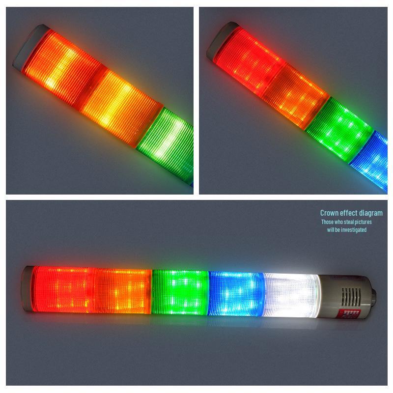 Three-Color Multi-Tier Signal Tower Light LTA-205, 1-5 Sections, 220V/24V Warning Indicator Light for Machine Tools.