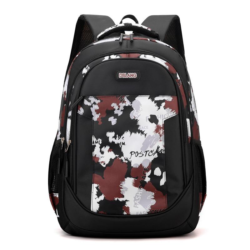 Crossborder Style Oxford Fabric Student Backpack With Breathable Straps For Middle School And High School Use