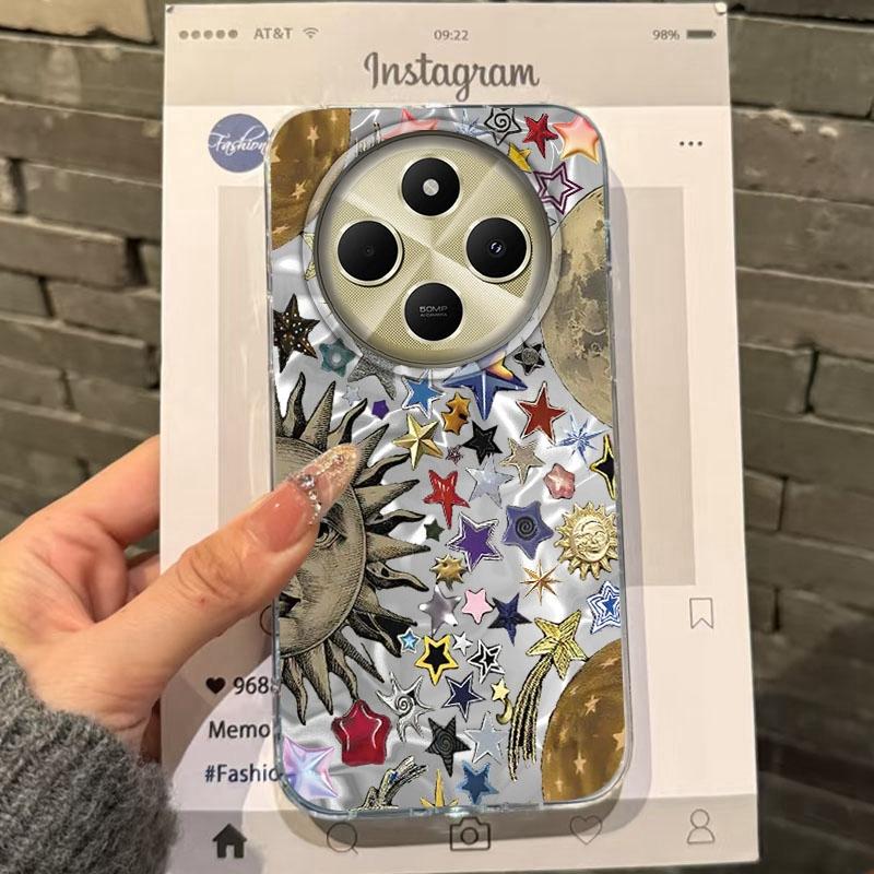 Retro Sun Marine Floral Eyes Girls Women Case For Xiaomi Poco X3pro X5 M6 X6 X3 NFC M5s M6 X7 Pro C75 C61 Bumper Fundas Cover