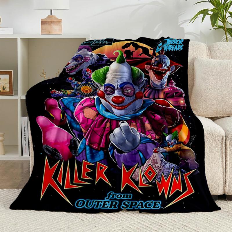 1PC Clown Horror Flannel Blanket Gift, Suitable for Both Men And Women, Soft Ideal for Beds And Sofa, Birthday Or Christmas Gift