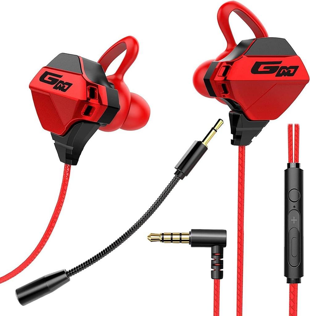 Gaming Game Wired Earphones with Smartphone Four Speaker Noise Microphone Deep Can Make Volume Nintendo Xbox Wilderness Skype Compatible Earphones,