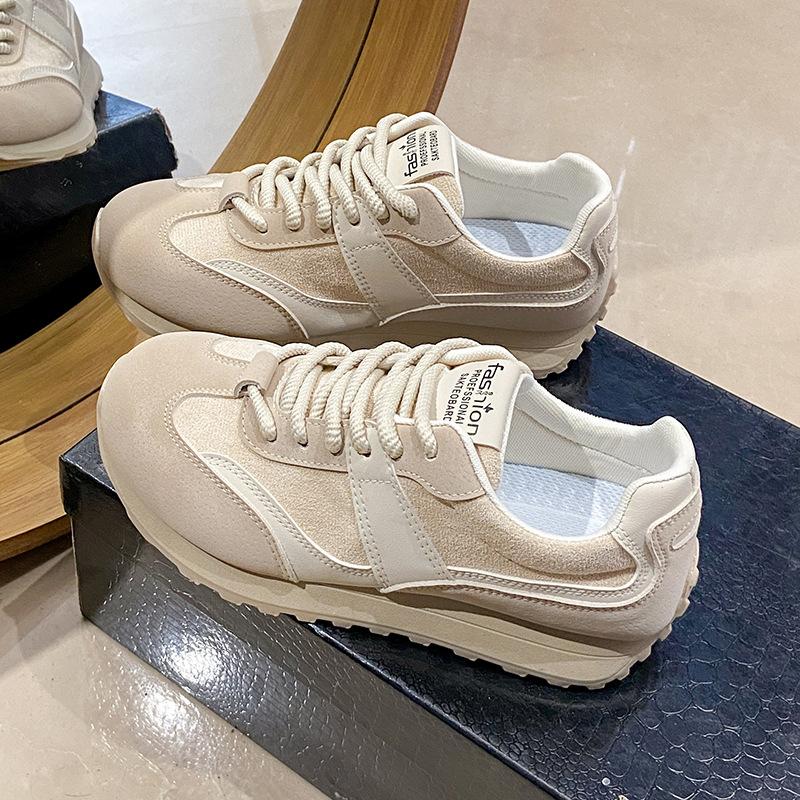JCF220 new 2025 summer and autumn casual breathable sports shoes color matching platform women's shoes round head Korean version increases height