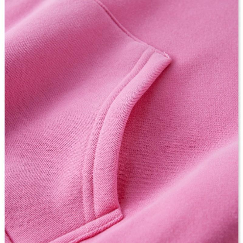 Women's Autumn and Winter Plus Cashmere Solid Color Hoodie Spice Girls Miss Umbilical American Pullover Top