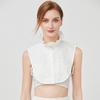 Womens Detachable Fake Collar White Blouses Half Shirt Elegant Ruffled Lace Patchwork French Style Neckwear Accessory