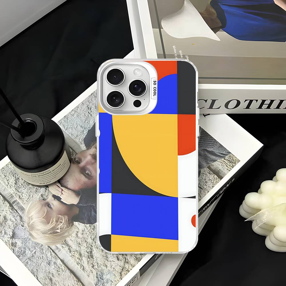 

Geometric Bauhaus Art Phone Case For IPhone 17 16 15 14 13 Pro 12 11 Pro Max PLUS Color Back Cover iPhone 15