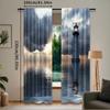 2Pcs Lighthouse Curtains Lighthouse Dark Clouds Reflection On Atlantic Weather Shadow For Bedroom Living Room And Dining Room B