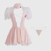 Manyan Sexy Lace Deep V Sweet Nurse Uniform Skirt Suit 9812