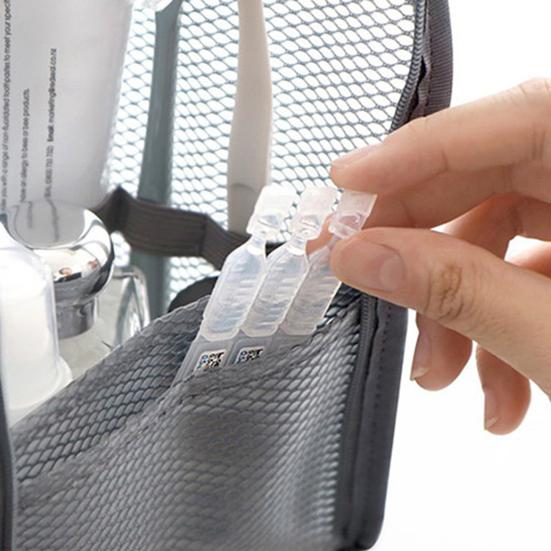 Standing Toiletry Bag Travel Toothbrush Stand-up Toiletry Bag Organizer Foldable Cosmetic Organizer for Dresser Bathroom Countertop