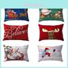 Cozy Christmas-themed Linen Pillow Cover For Indoor And Outdoor Spaces