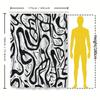 Fashionable Black White Abstract Pattern Waterproof Mildew Resistant Easy Clean Bathroom Decor Curtain Easy To Clean & Maintain