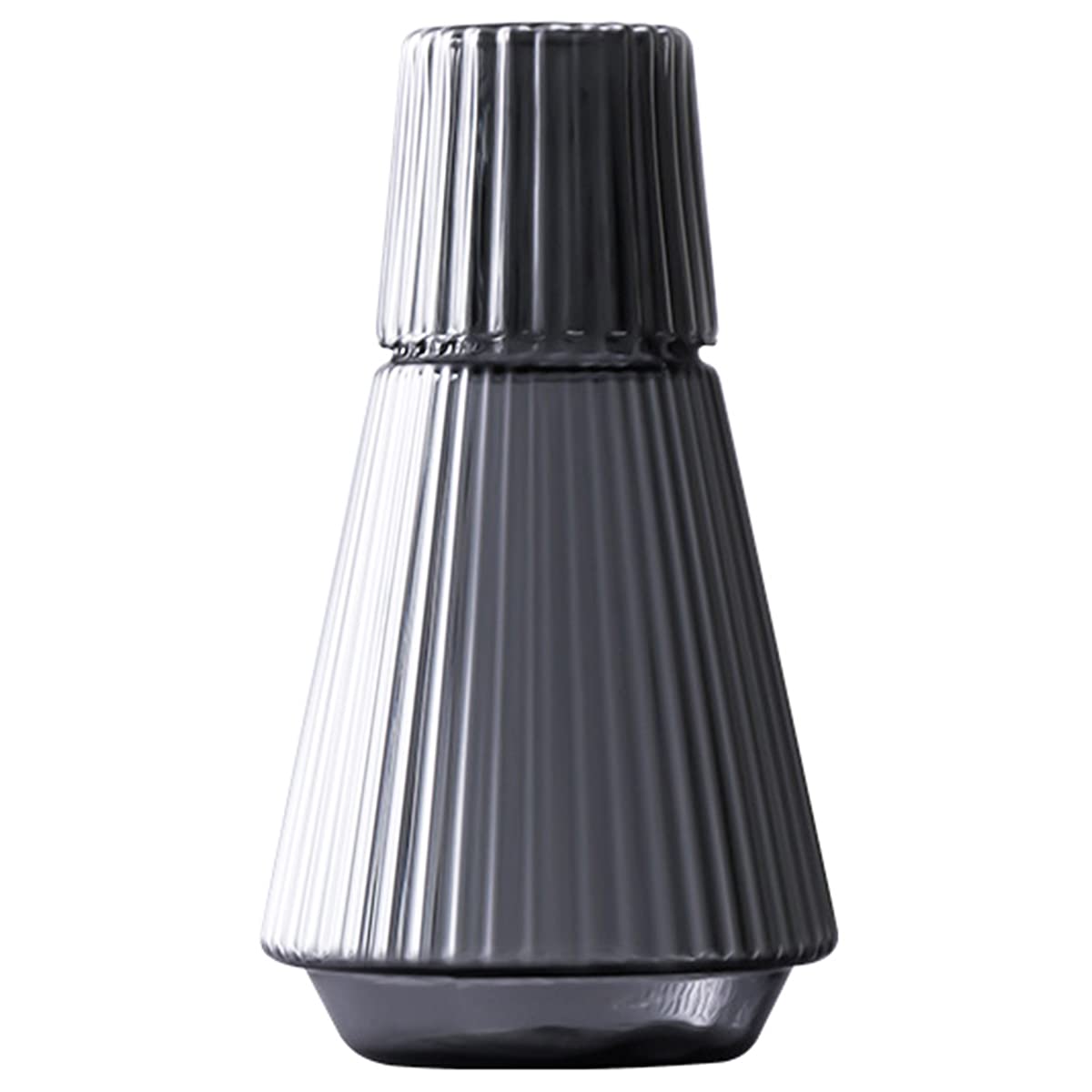 

Классический стеклянный прикроватный ночной графин для воды в полоску на 1000 мл со стеклянным стаканом чёрный